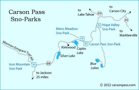 map of Carson Pass Sno-Parks, CA