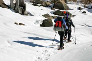 Photo of snowshoers