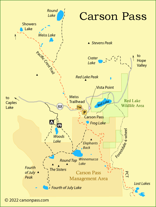 map of  Carson Pass, CA