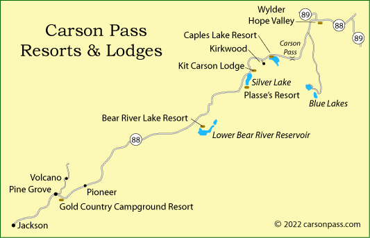 map of Carson Pass resorts