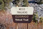 Meiss Trailhead sign, Carson Pass, CA